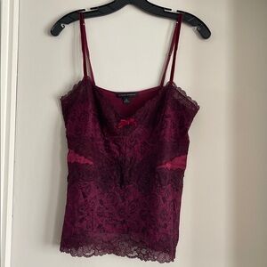 Lace and Silk Camisole with Bow Accent